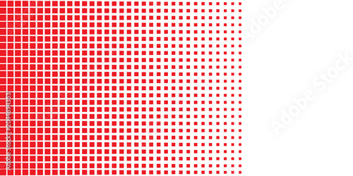 Canvas Print Abstract red square pattern halftone gradient background isolated on transparent