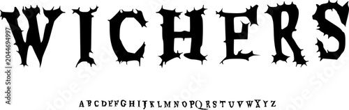 Bild auf Leinwand Wichers Dark Fantasy Font Alphabet – Thorned Gothic Display Typeface for Witchcr