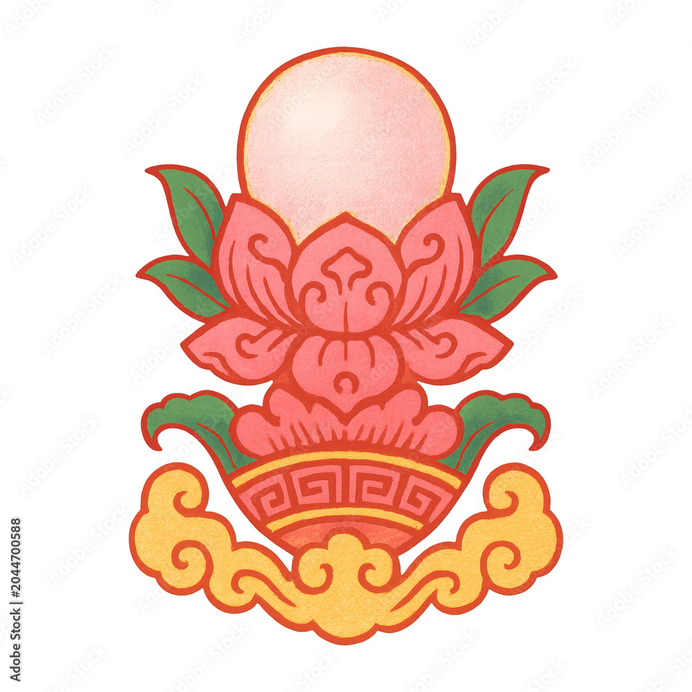 Obraz premium PNG Elegant lotus flower illustration