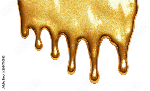 Dripping gold forming shiny liquid drops, an abstract flow representing luxury and transparent wealth background