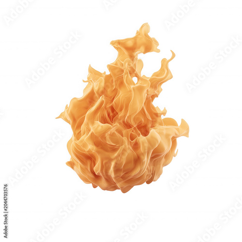 Burning fire flames creating intense heat and energy, isolated on a alpha channel transparent background