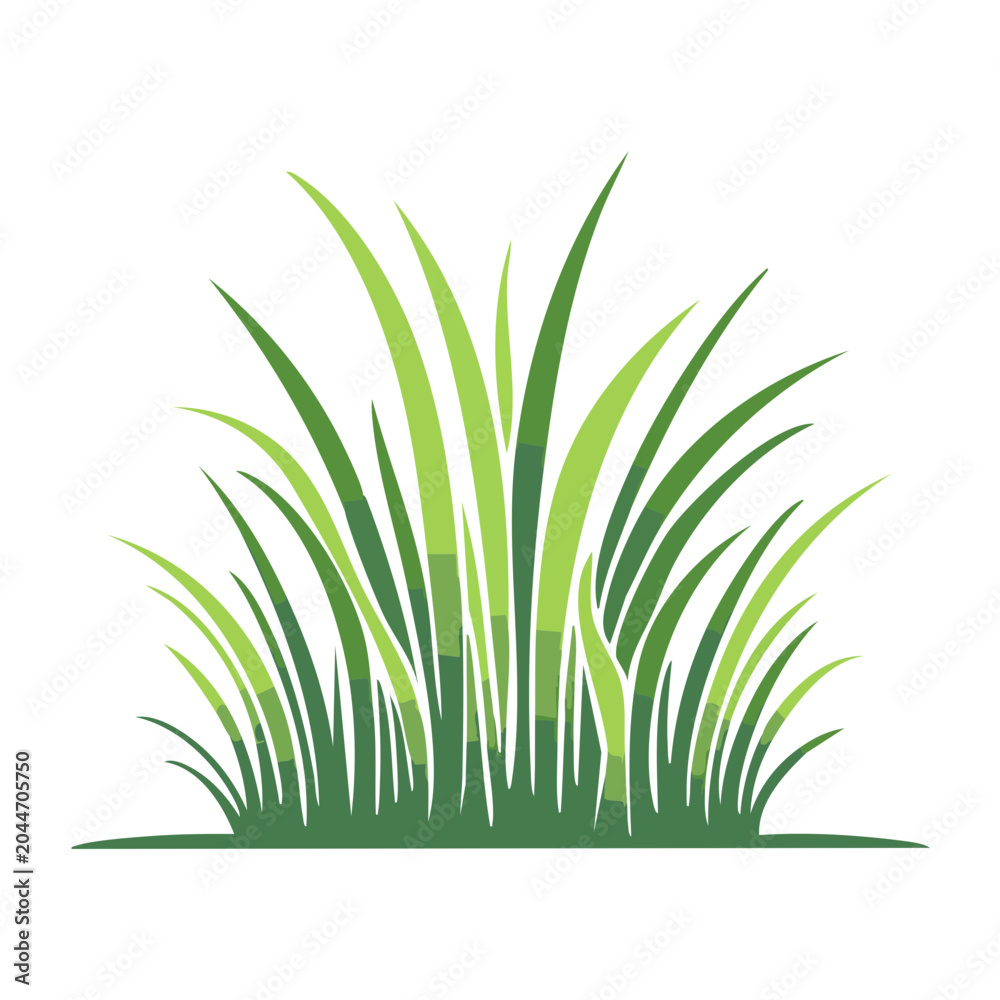 Fototapeta premium Green grass illustration, flat design