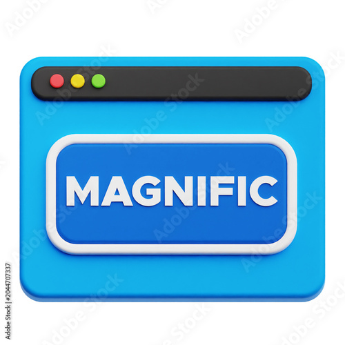 MAGNIFIC AI Tools 3D Icon Isolated On The Transparent Background