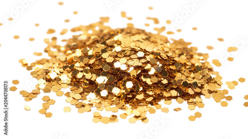Golden glitter background, abstract gold confetti texture representing luxury, celebration, and transparent triumph with background