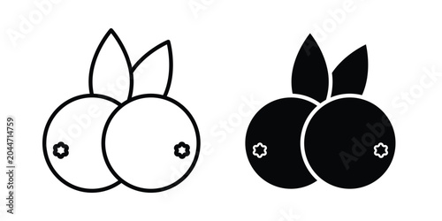 Foto Blueberry icon editable stroke Line pack. Clipart icon set