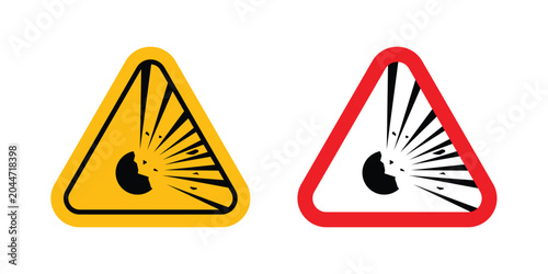Fotografía Explosive materials hazard sign editable stroke Line pack
