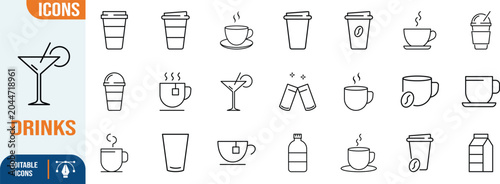 Foto Coffee tea drink shop icons
