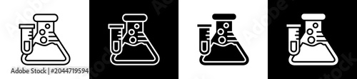 Photos Laboratory Icon In Outline And Glyph Styles With Black And White Variations