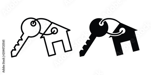 Fotografie House key icon editable stroke Line pack. Clipart icon set