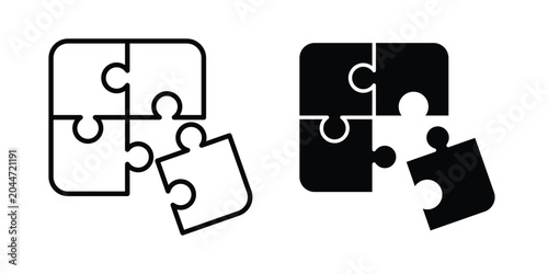 jigsaw icon editable stroke Line pack. Clipart icon set