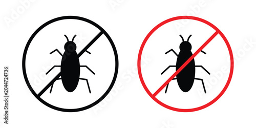 Fotografía No insect sign editable stroke Line pack. Clipart icon set