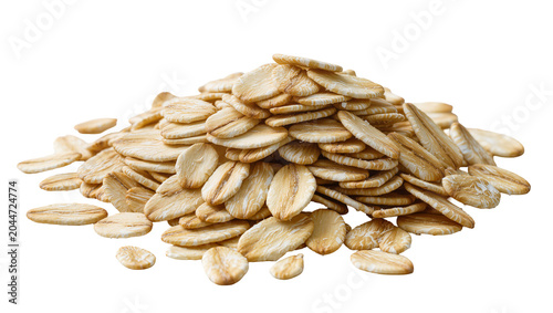 Konstfotografi Rolled oats pile, healthy breakfast ingredient