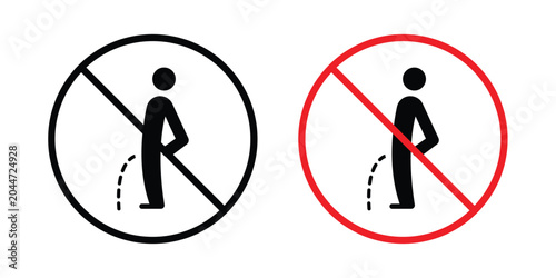 Foto No peeing sign editable stroke Line pack. Clipart icon set
