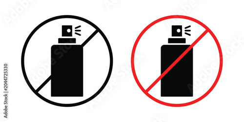 Принти на полотні No spray can allowed sign editable stroke Line pack