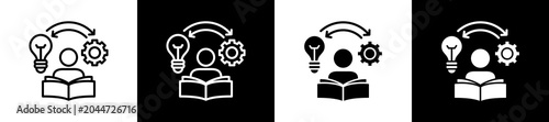 Foto Dexterity Icon In Outline And Glyph Styles With Black And White Variations