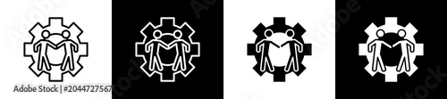 Tableau sur toile Welcome Icon In Outline And Glyph Styles With Black And White Variations