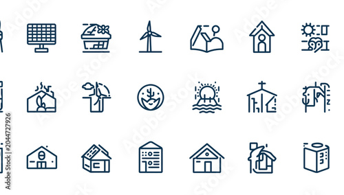 Canvastavla Icons of houses and buildings.