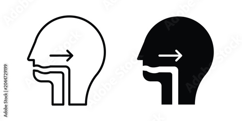 Photography Swallowing reflex icon editable stroke Line pack