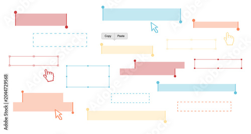 Tablou pe pânză ui text box collection, editable annotation elements, social media and template