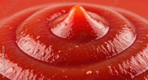 Macro Photography of Delicious Tomato Ketchup Swirls and Texture.