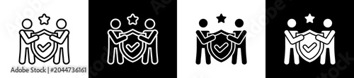 Tableau sur toile Integrity Icon In Outline And Glyph Styles With Black And White Variations