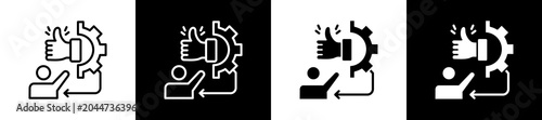 Schilderij op canvas Reliability Icon In Outline And Glyph Styles With Black And White Variations