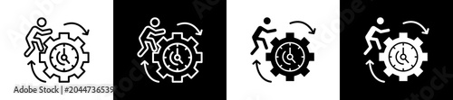 Konstfotografi Consistency Icon In Outline And Glyph Styles With Black And White Variations
