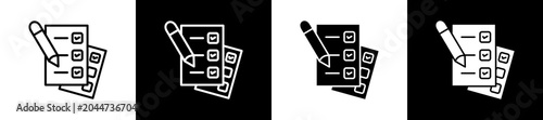Tableau sur toile Correct Icon In Outline And Glyph Styles With Black And White Variations
