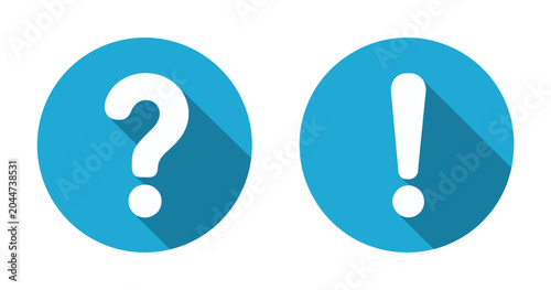 Cuadro en lienzo Question Mark and Exclamation Mark Icons