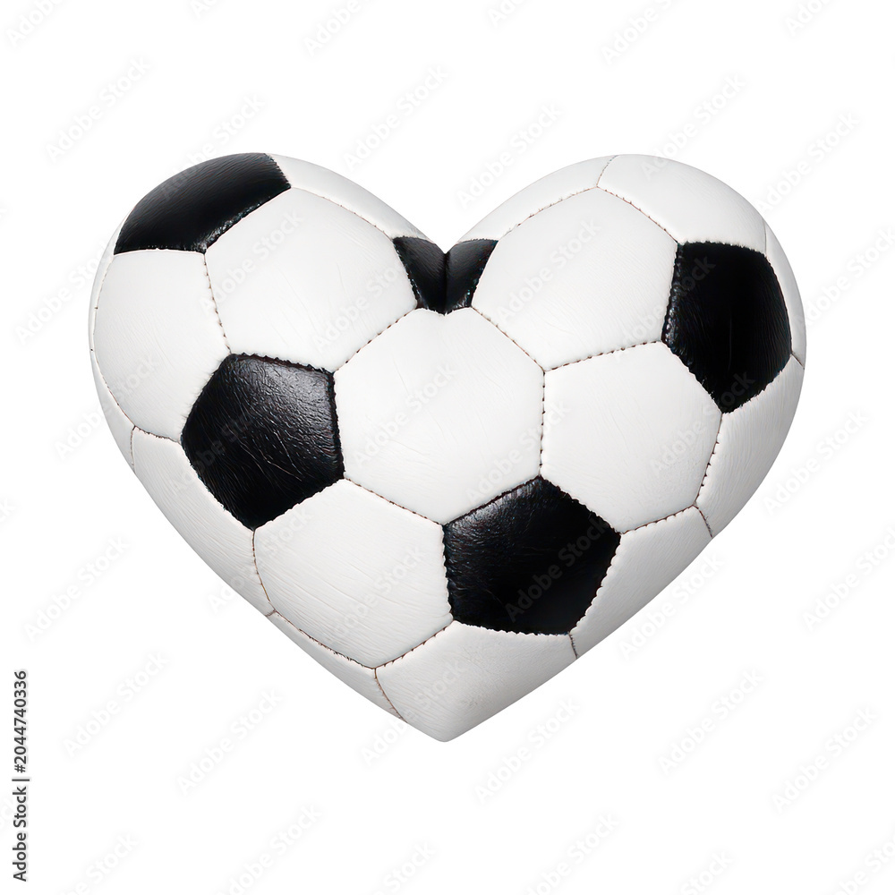Fototapeta premium PNG Heart-shaped soccer ball illustration.
