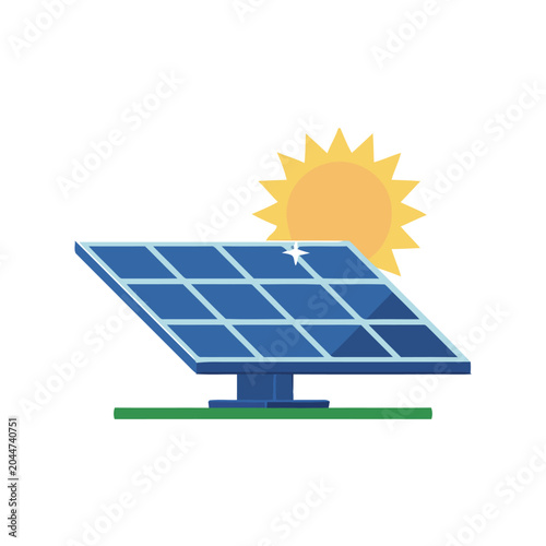 Solar panel generating clean energy with sun
