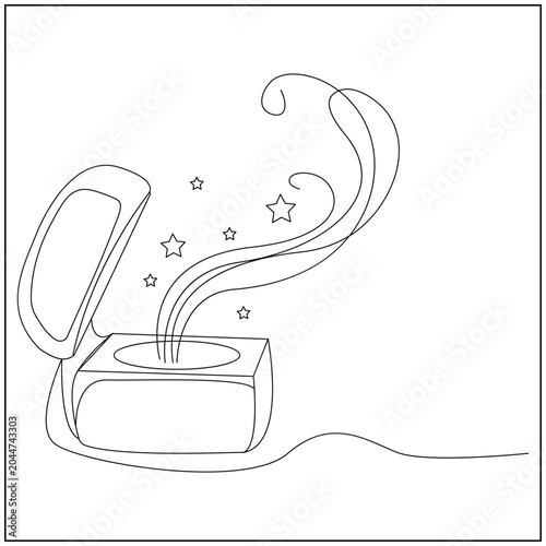 Jewelry Box Sparkle Line Art