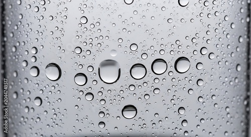 Close-up Macro Shot of Water Droplets on Glass Surface.