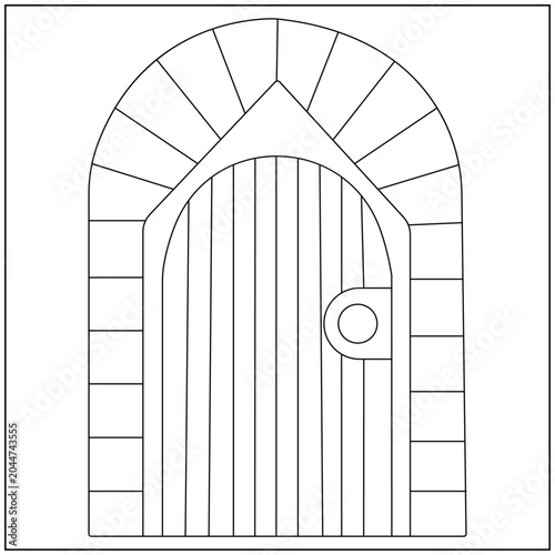 Minimal Fairy Door Line Art
