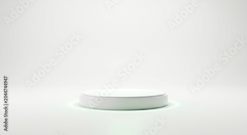 Minimalist White Circular Product Podium for Display on Bright Background
