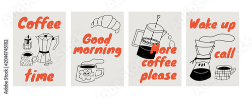 Hand drawn coffee posters