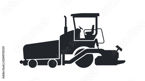 Silhouette of a road roller construction vehicle 2.