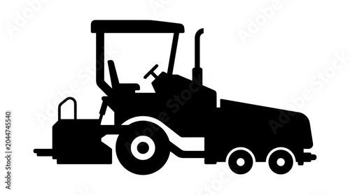 Silhouette of a road roller construction vehicle 1.