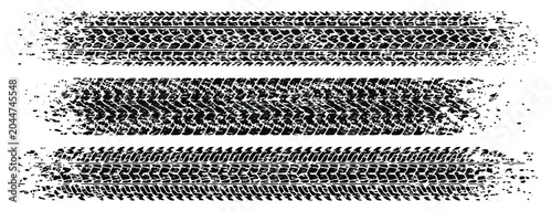 Tire Tracks on White Background