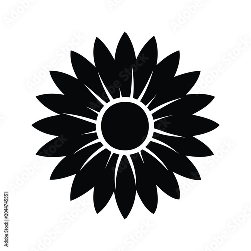 Black and white sunflower seed head minimalist silhouette vector illustration design, sunflower seed silhouette vector illustration