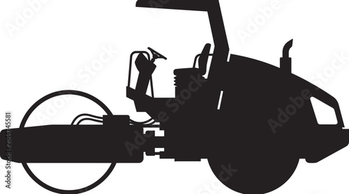 Silhouette of a road roller construction vehicle 4.