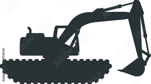Silhouette of an excavator construction machine 1.