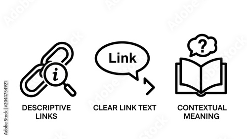 Web content accessibility and contextual link icons with accessibility descriptive contextual internet navigation hyperlink interface information research document communication education