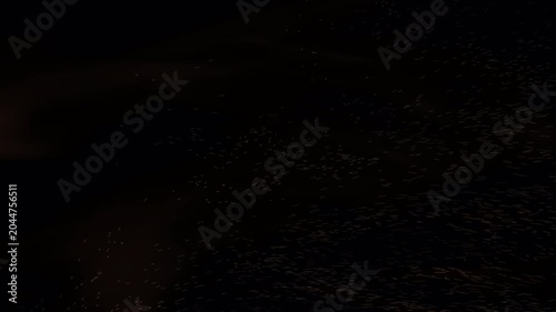 Sand Particle Transition Animation with Swirling Dust Storm Effect on Dark Background, Desert Sand Flow Reveal, Cinematic Motion Graphics Overlay Loop
