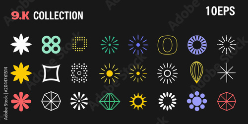 Canvastavla y2k geometric shapes vector collection pattern design