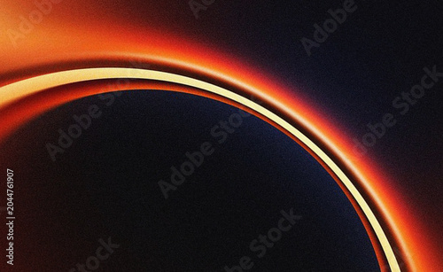 Quadro em tela Space tunnel with glowing orange light beam