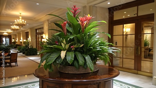 hotel room with flowers