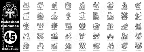 Tableau sur toile Professional guidance liner icon set