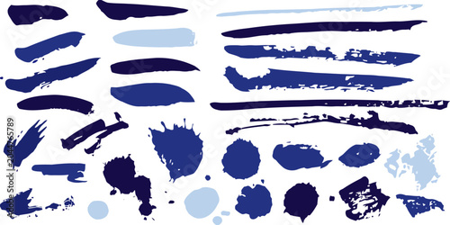 Ink Brush Strokes and Splatters