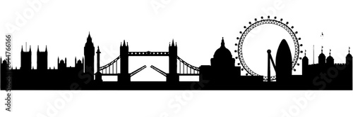 London Skyline Silhouette with Iconic Landmarks